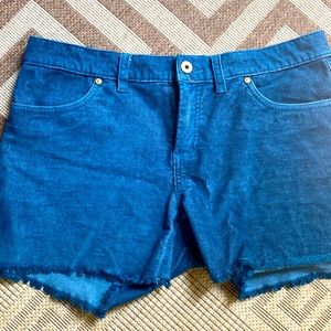 Carve Designs Oahu shorts size 6 blue frayed hem cord